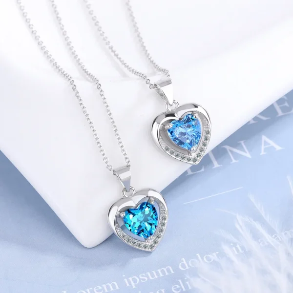 Heart Blue Zircon Choker - Image 3