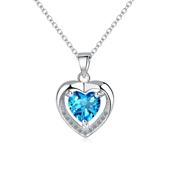 Heart Blue Zircon Choker