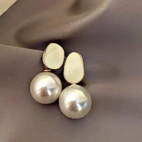 Korean Pearl Drop Earrings - Image 3